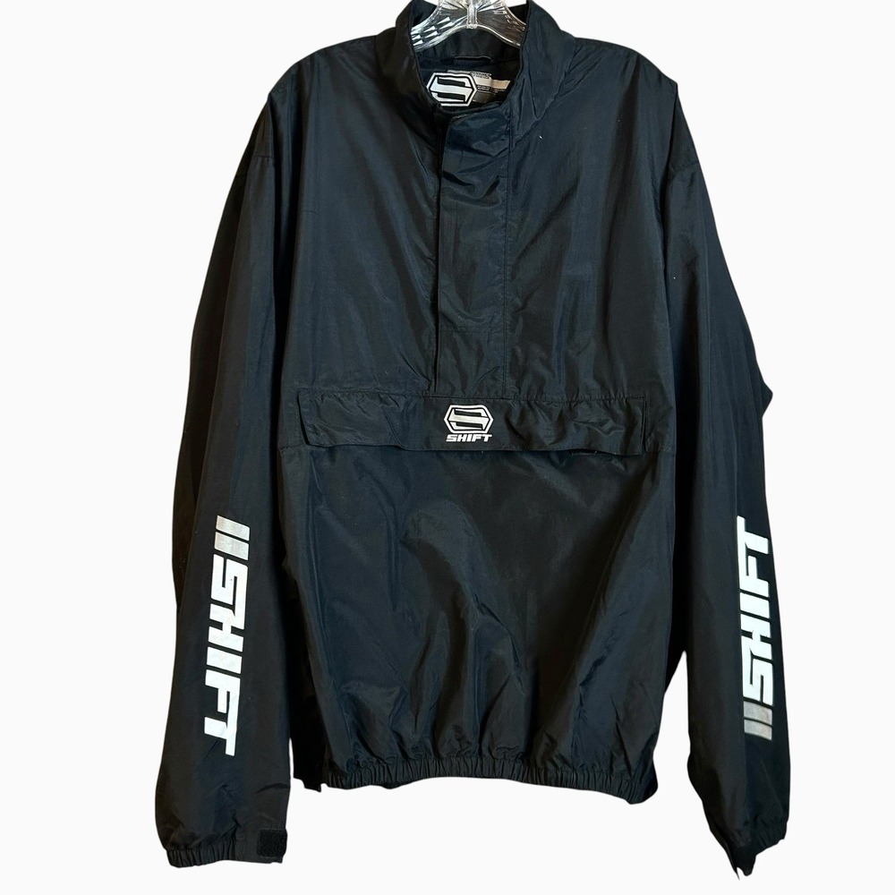 SHIFT MX Windbreaker Anorak Jacket | Y2K FOX Motocross Division Size XL Black
